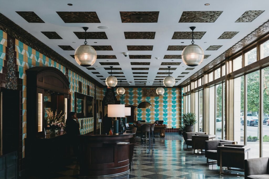 Hotel lobby lounge