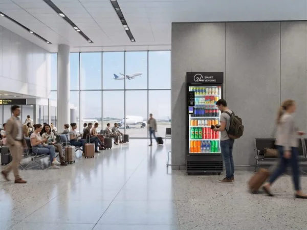 HAHA smart cooler in an airport terminal