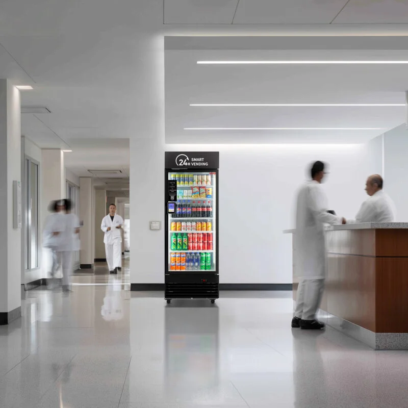 HAHA smart cooler in a hospital corridor